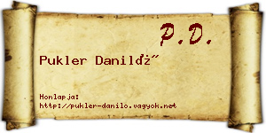 Pukler Daniló névjegykártya